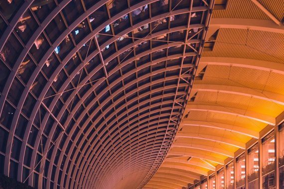 Interior view of the Shoppes at Marina Bay Sands