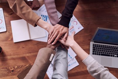 hands in a group