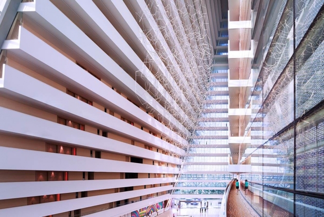 Interior view of a hotel lobby