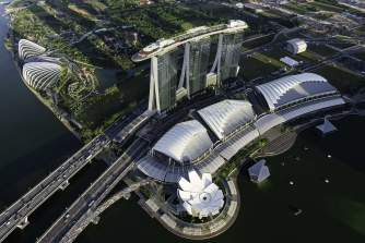 Aerial view of the Marina Bay Sands Singapore