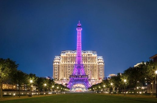 A half-size replica of the Eiffel Tower