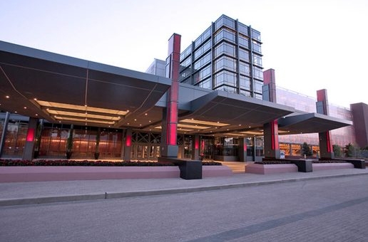 The entrance to a building