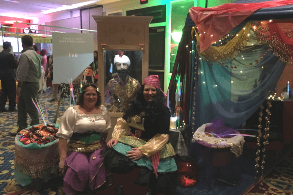 Two Women Dressed Up for Halloween at the Venetian