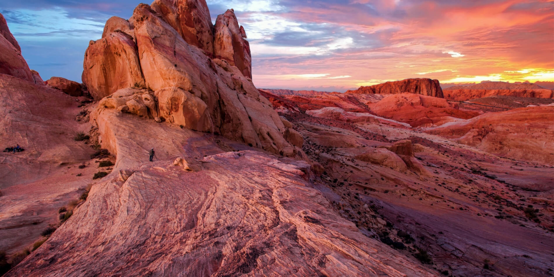 Red rocks in Valley of Fire at sunset